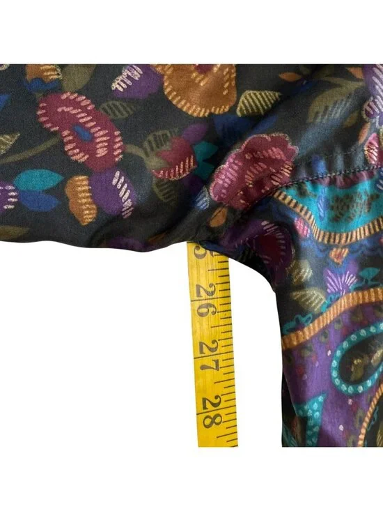 Vtg Pierre Cardin Womens Jacket Large Multicolor Paisley Elastic Hem Cuffs Zippe - Picture 10 of 16